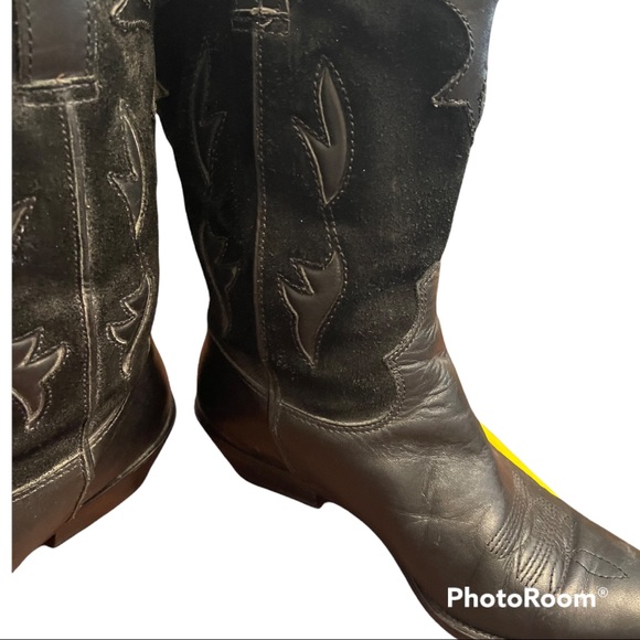 Dingo | Black Leather & Suede Cowboy boots sz 7.5 - Picture 9 of 16